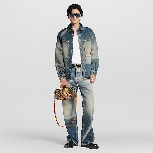 Keepall Bandoulière 25 Damier Ebene Canvas in Bags and Small Leather Goods's Men Bags LV Icons collections by Louis Vuitton (Product zoom)