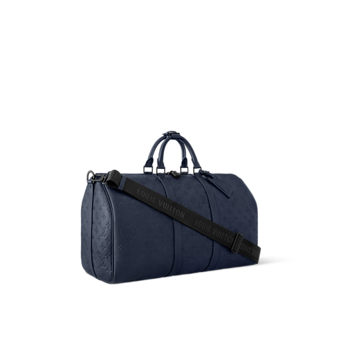 Keepall Bandoulière 50 Monogram Shadow in Bags and Small Leather Goods's Men Bags LV Icons collections by Louis Vuitton (Product zoom)