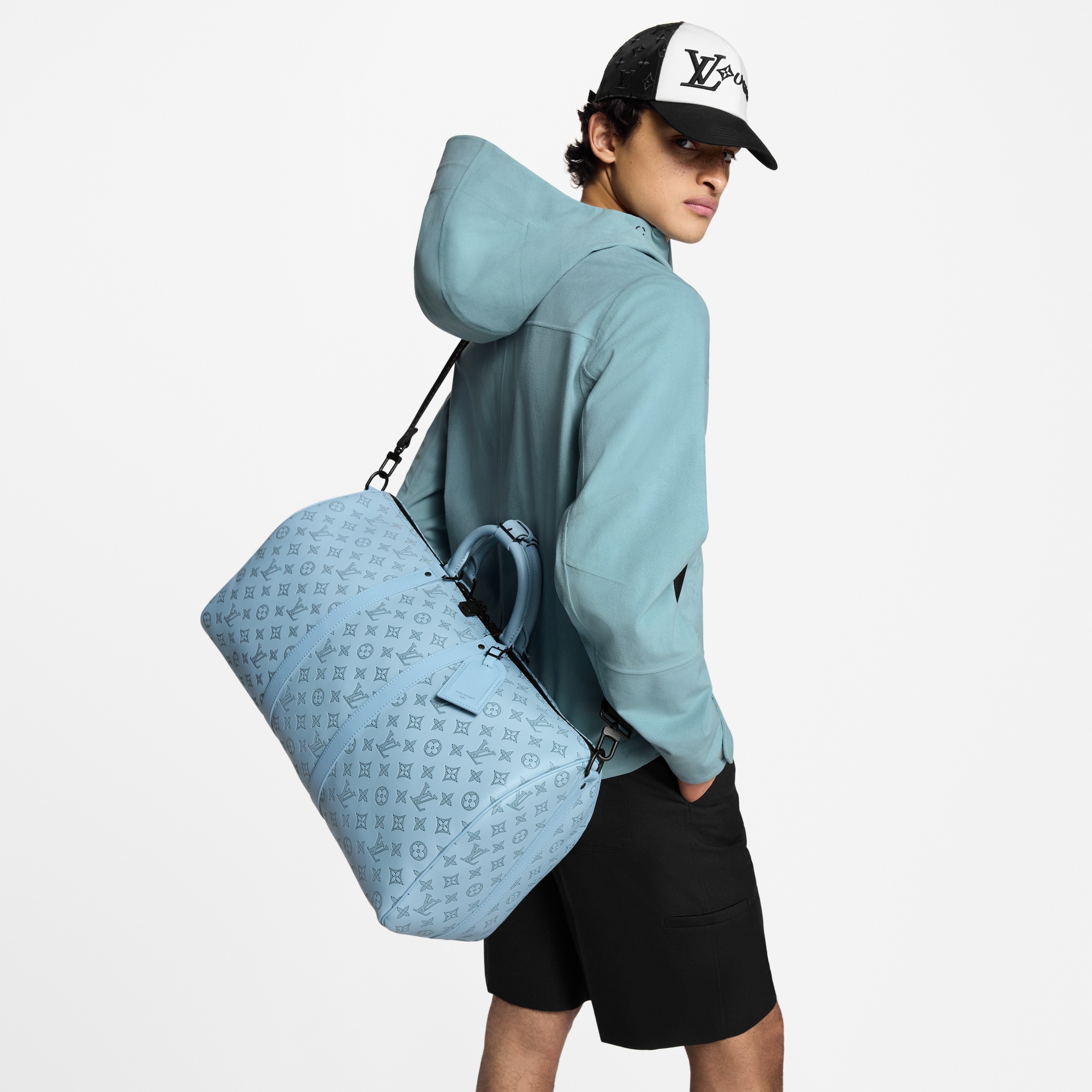 Keepall Bandoulière 50 Monogram Shadow in Bags and Small Leather Goods