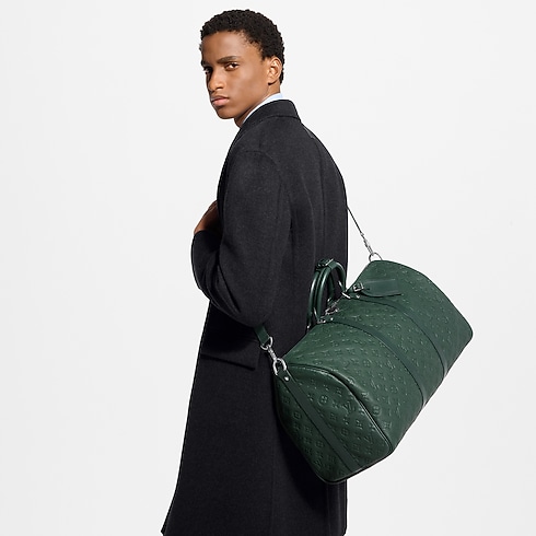Keepall Bandoulière 50 Taurillon Monogram in Men's Travel Softsided Luggage and Duffle Bags collections by Louis Vuitton (Product zoom)