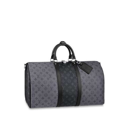 Keepall Bandoulière 50 Monogram Eclipse Canvas in Men's Travel Softsided Luggage and Duffle Bags collections by Louis Vuitton (Product zoom)