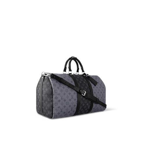 Keepall Bandoulière 50 Monogram Eclipse Canvas in Men's Travel Softsided Luggage and Duffle Bags collections by Louis Vuitton (Product zoom)
