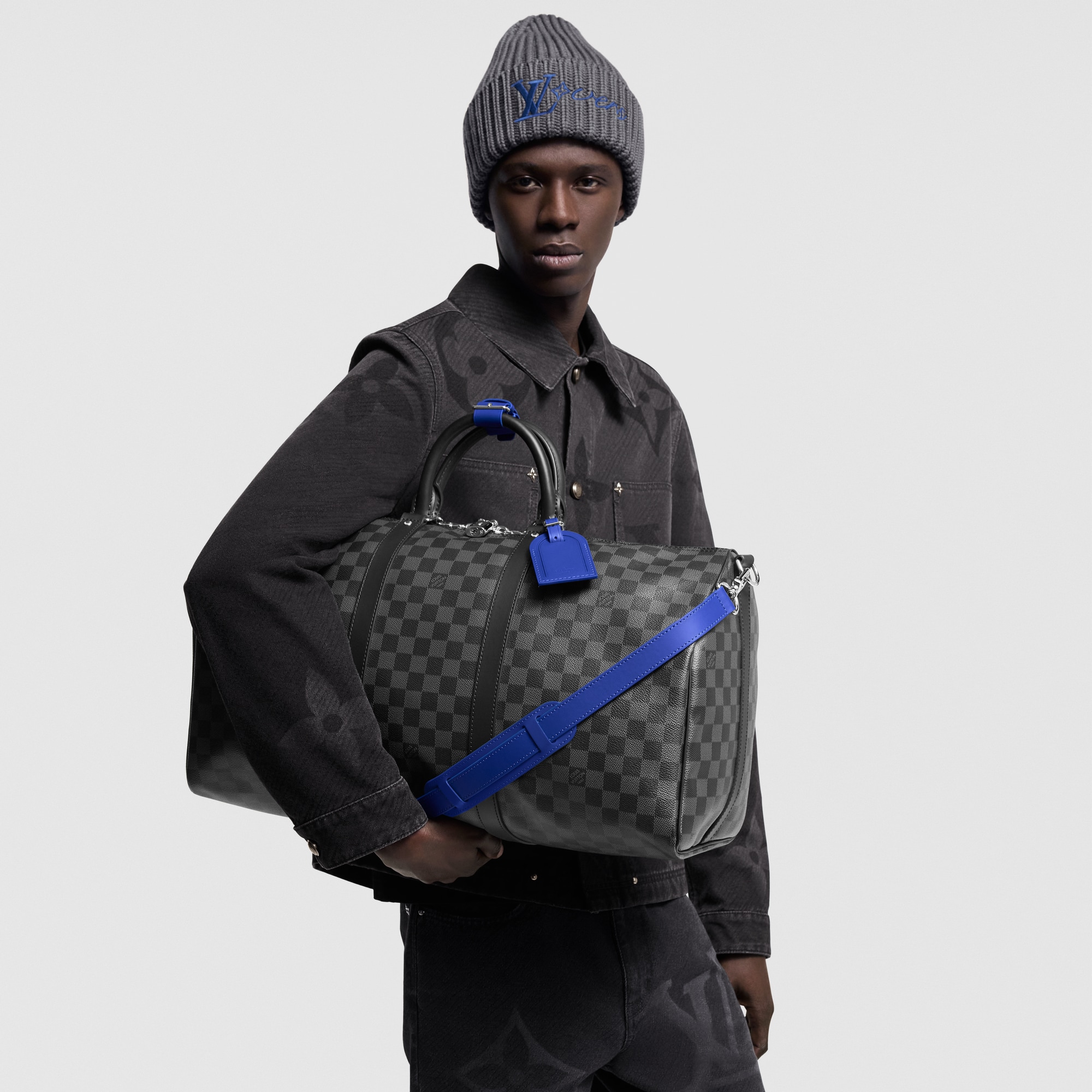 Keepall Bandoulière 50 Damier Graphite Canvas in Bags and Small Leather Goods