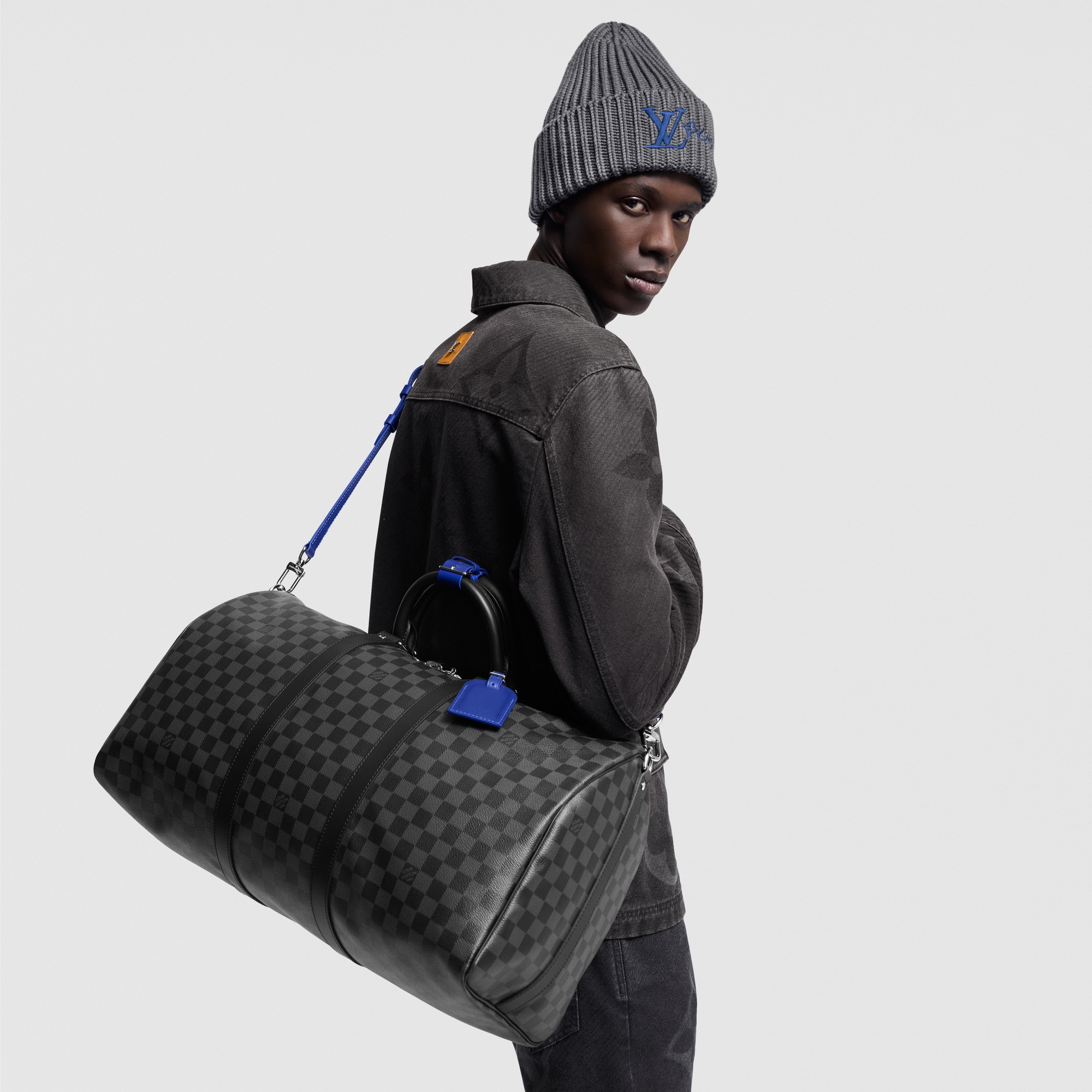 Keepall Bandoulière 50 Damier Graphite Canvas in Bags and Small Leather Goods
