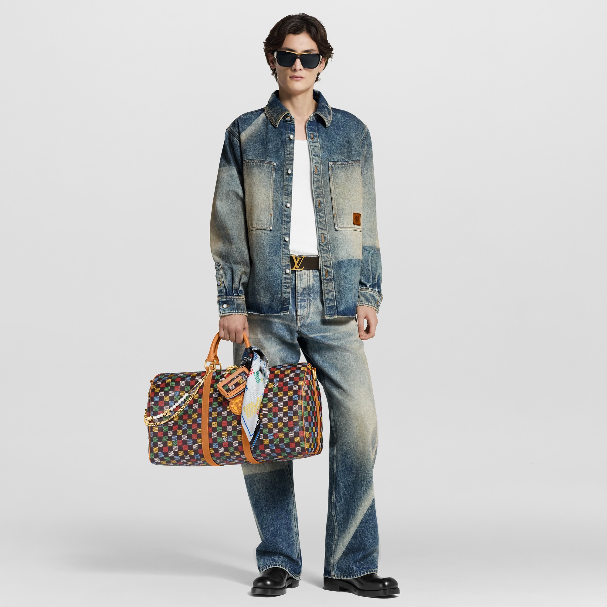 Keepall Bandoulière 50 Damier Ebene Canvas in Bags and Small Leather Goods