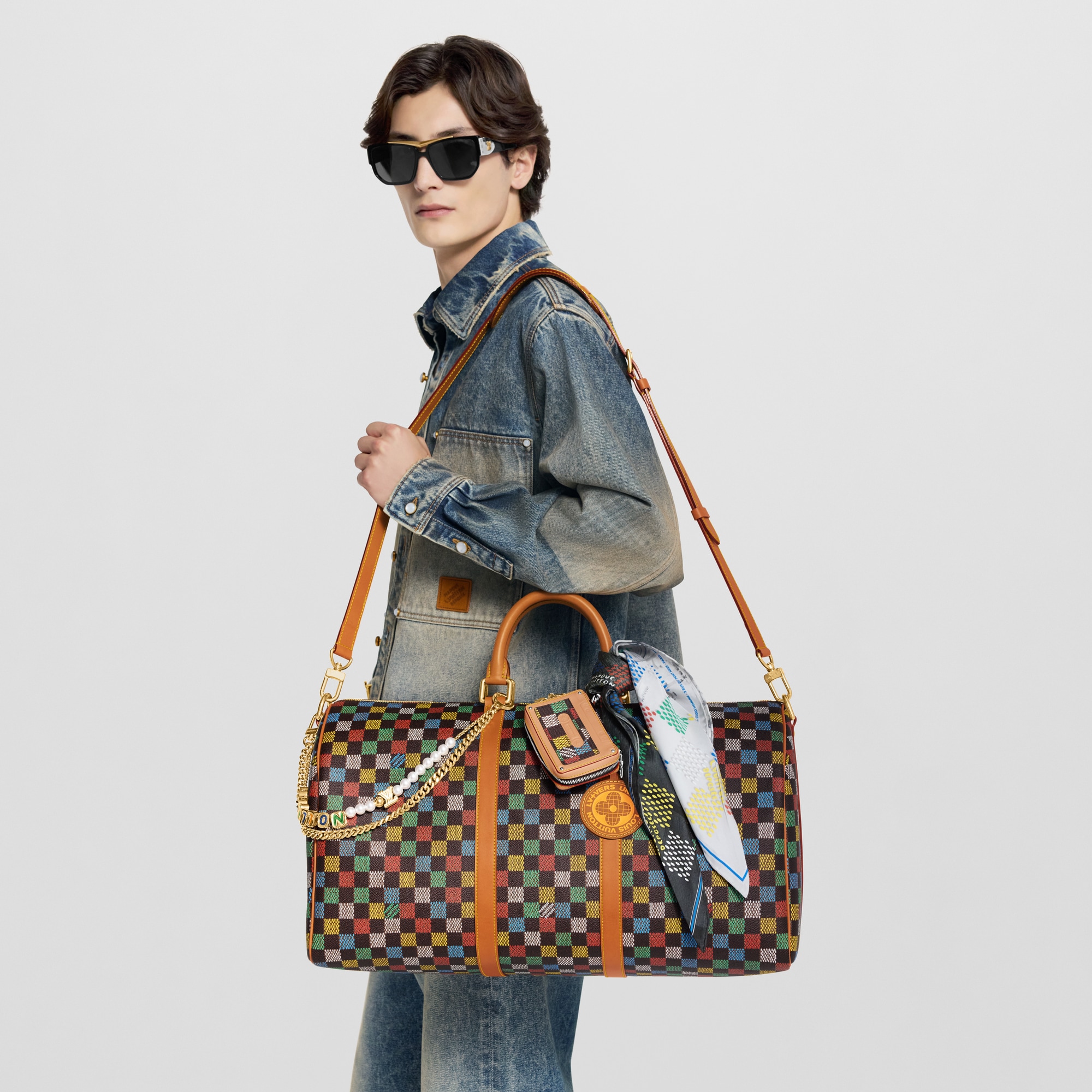 Keepall Bandoulière 50 Damier Ebene Canvas in Bags and Small Leather Goods