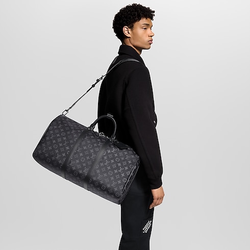 Keepall Bandoulière 50 Mon Monogram Monogram Eclipse Canvas in Gifts's Personalization Travel Personalization collections by Louis Vuitton (Product zoom)