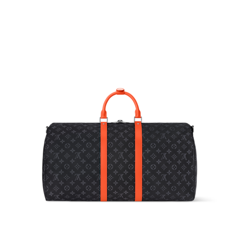 Keepall Bandoulière 55 Monogram Eclipse Canvas in Bags and Small Leather Goods's Men Bags LV Icons collections by Louis Vuitton (Product zoom)