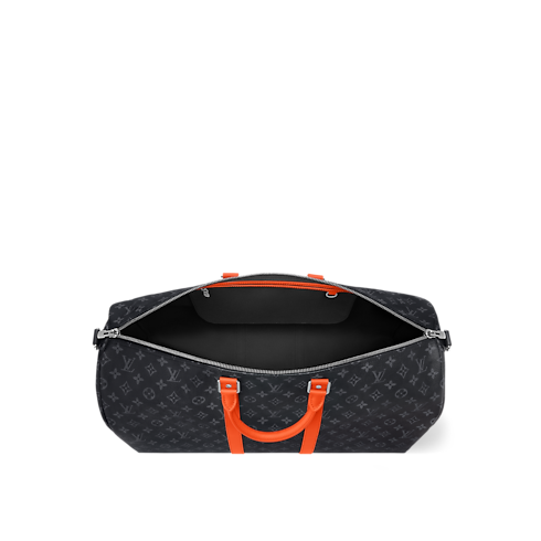 Keepall Bandoulière 55 Monogram Eclipse Canvas in Bags and Small Leather Goods's Men Bags LV Icons collections by Louis Vuitton (Product zoom)
