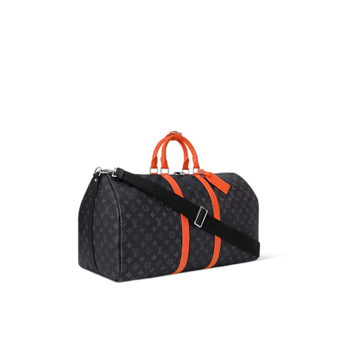 Keepall Bandoulière 55 Monogram Eclipse Canvas in Bags and Small Leather Goods's Men Bags LV Icons collections by Louis Vuitton (Product zoom)