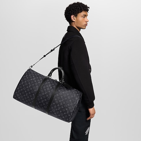 Keepall Bandoulière 55 Mon Monogram Monogram Eclipse Canvas in Gifts's Personalization Travel Personalization collections by Louis Vuitton (Product zoom)