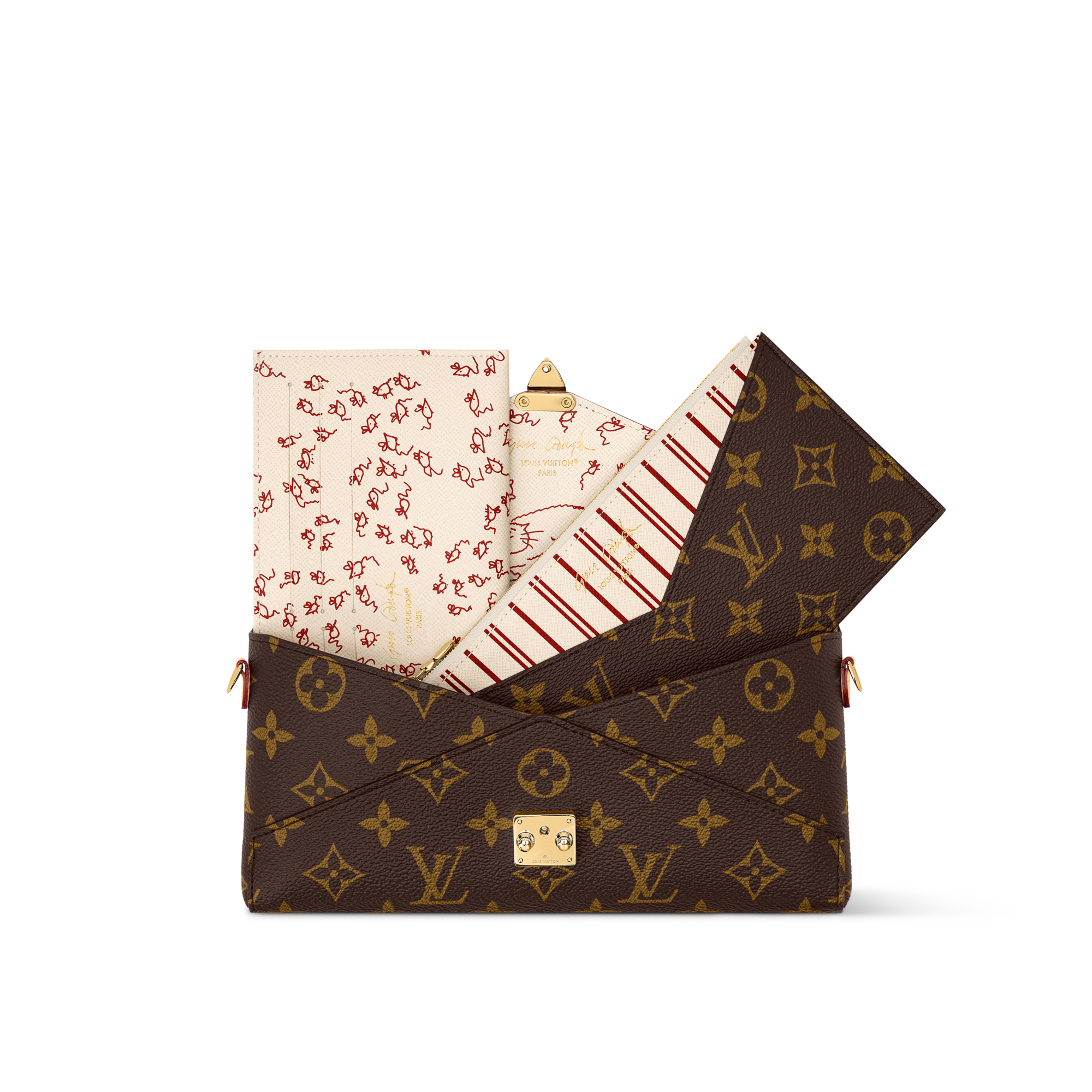 Kirigami Organizer On Chain Monogram Canvas in Women