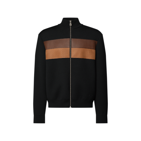 Knit Blouson With Leather Bands in Men's New In Men } collections by Louis Vuitton (Product zoom)
