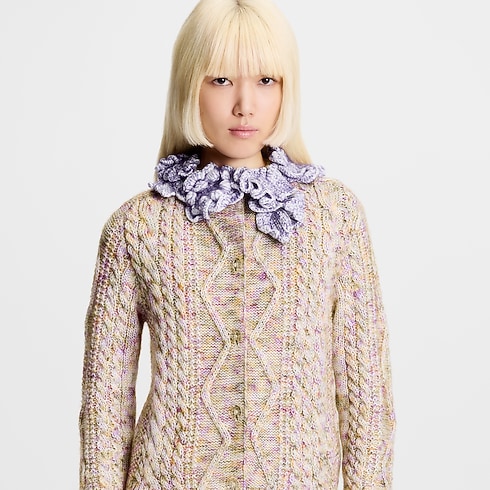 Knitted Flower Collar Cardigan in Women's Ready-to-Wear Knitwear collections by Louis Vuitton (Product zoom)