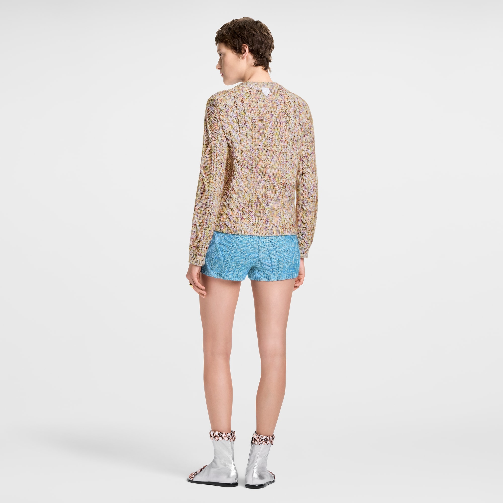 Knitted Flower Front Pullover  in Women