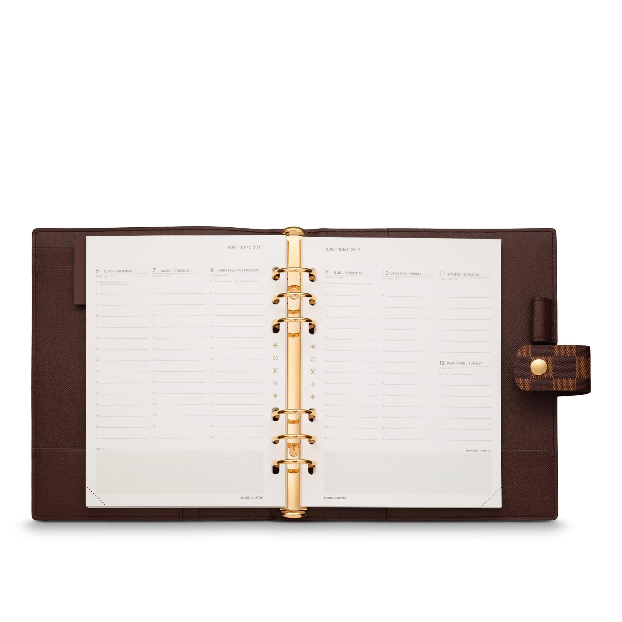 Large Ring Agenda Cover Damier Ebene Canvas in Bags and Small Leather Goods