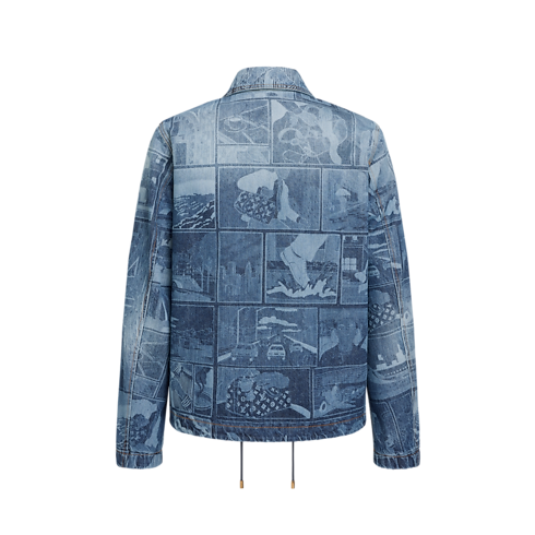 Laser Print Denim Coach Jacket back view
