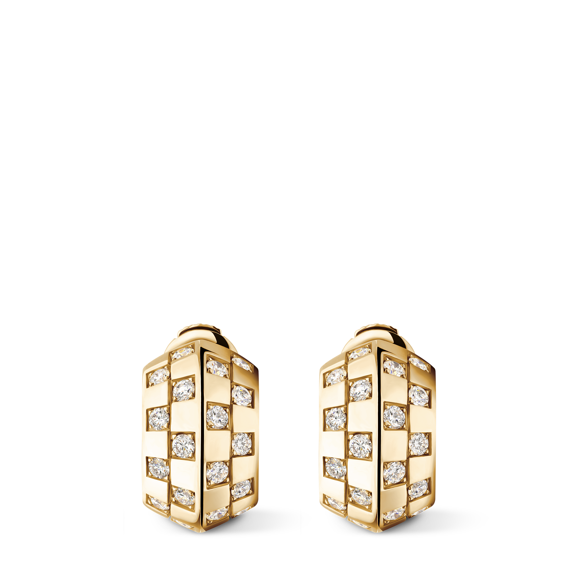 Le Damier de Louis Vuitton Double Hoops, Yellow Gold and Diamonds  in Jewellery
