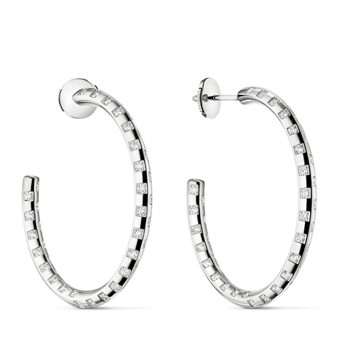 Le Damier de Louis Vuitton Large Hoops, White Gold and Diamonds in Jewellery's Categories Earrings collections by Louis Vuitton (Product zoom)