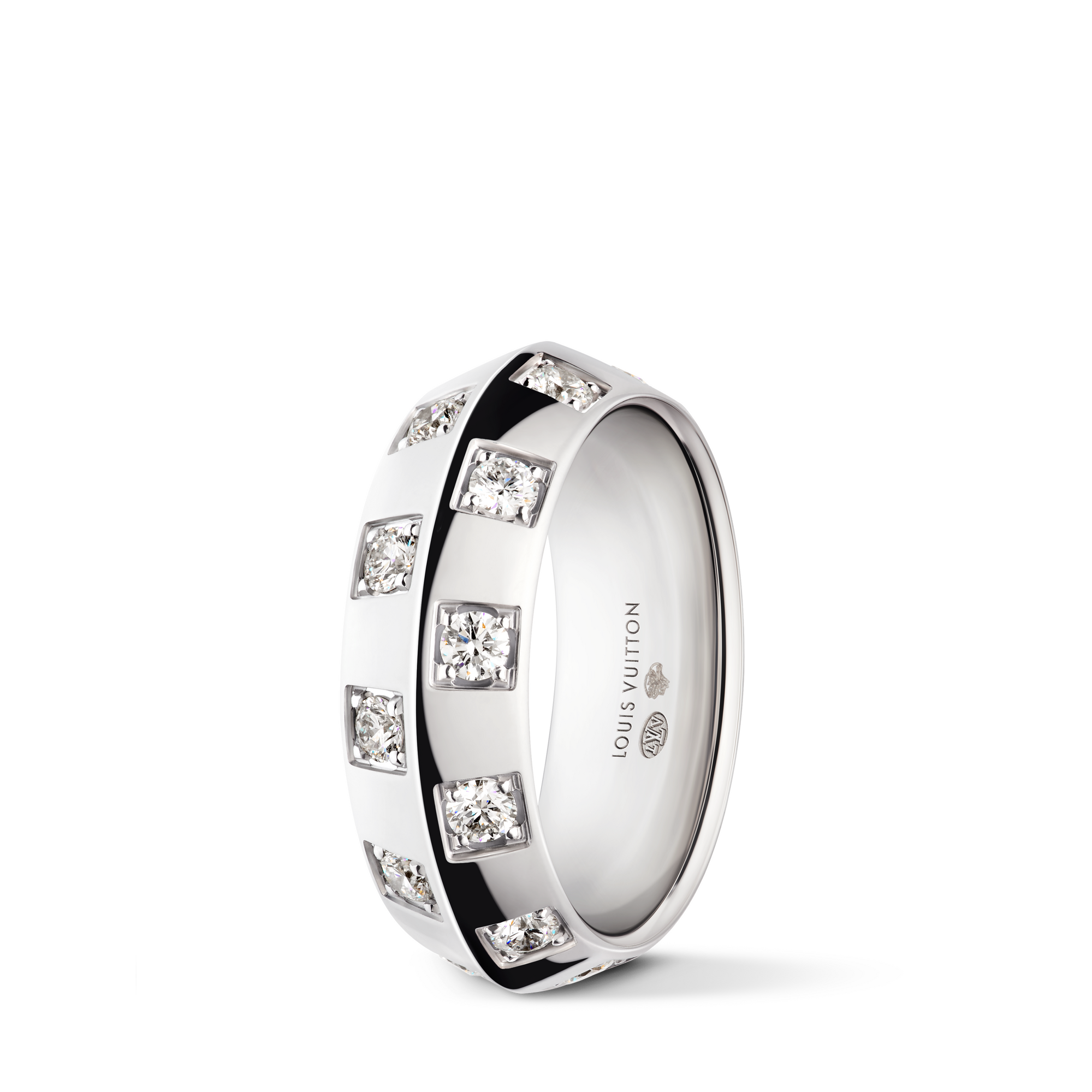 Le Damier de Louis Vuitton Large Ring, White Gold and Diamonds  in Jewellery
