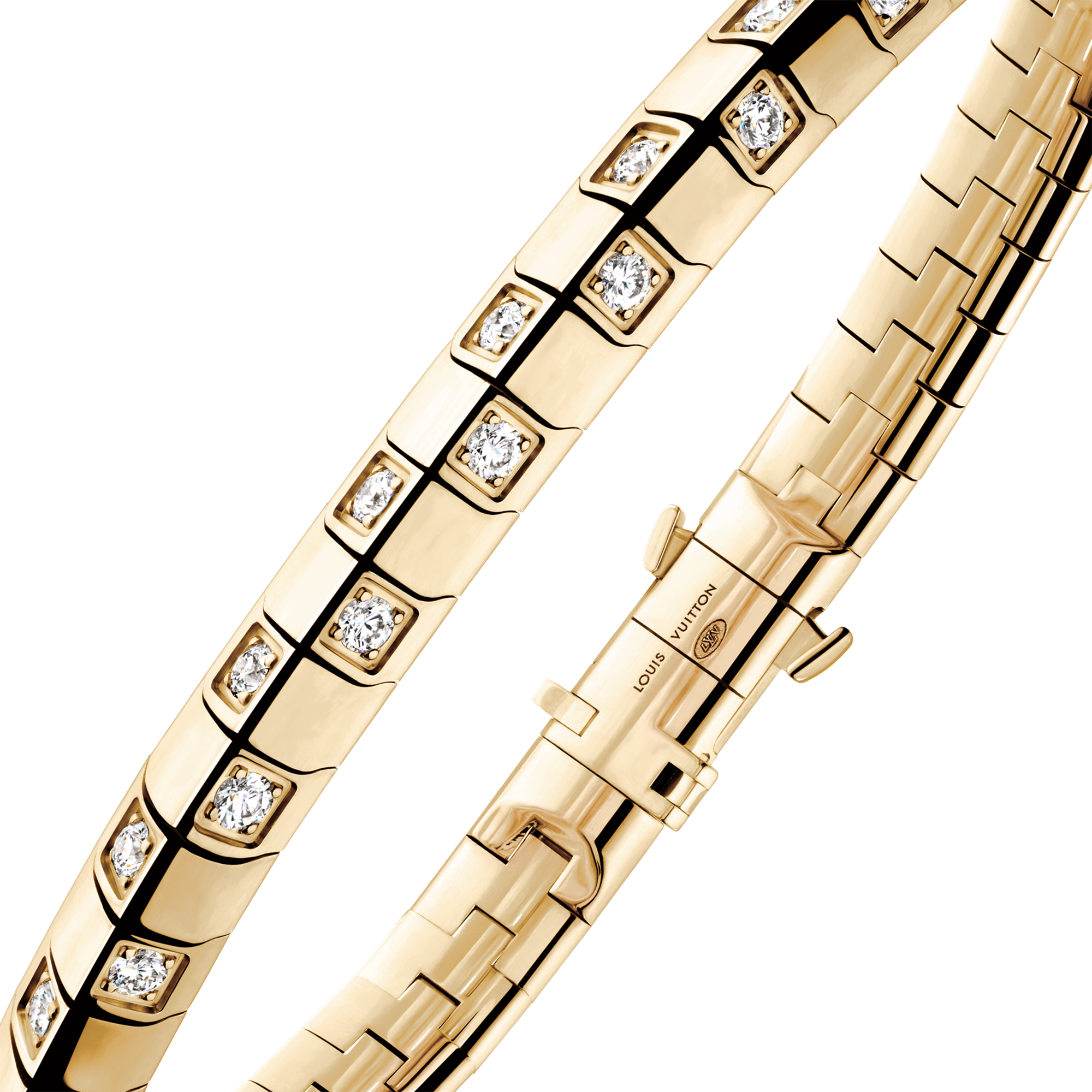 Le Damier de Louis Vuitton Medium Bracelet, Yellow Gold and Diamonds  in Jewellery