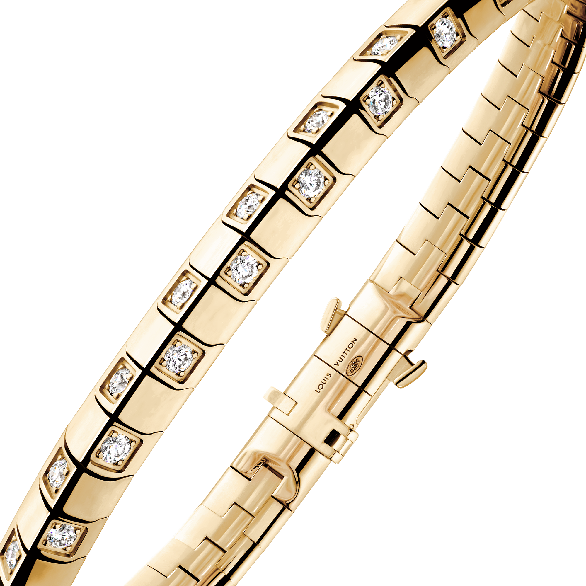 Le Damier de Louis Vuitton Medium Bracelet, Yellow Gold and Diamonds  in Jewellery