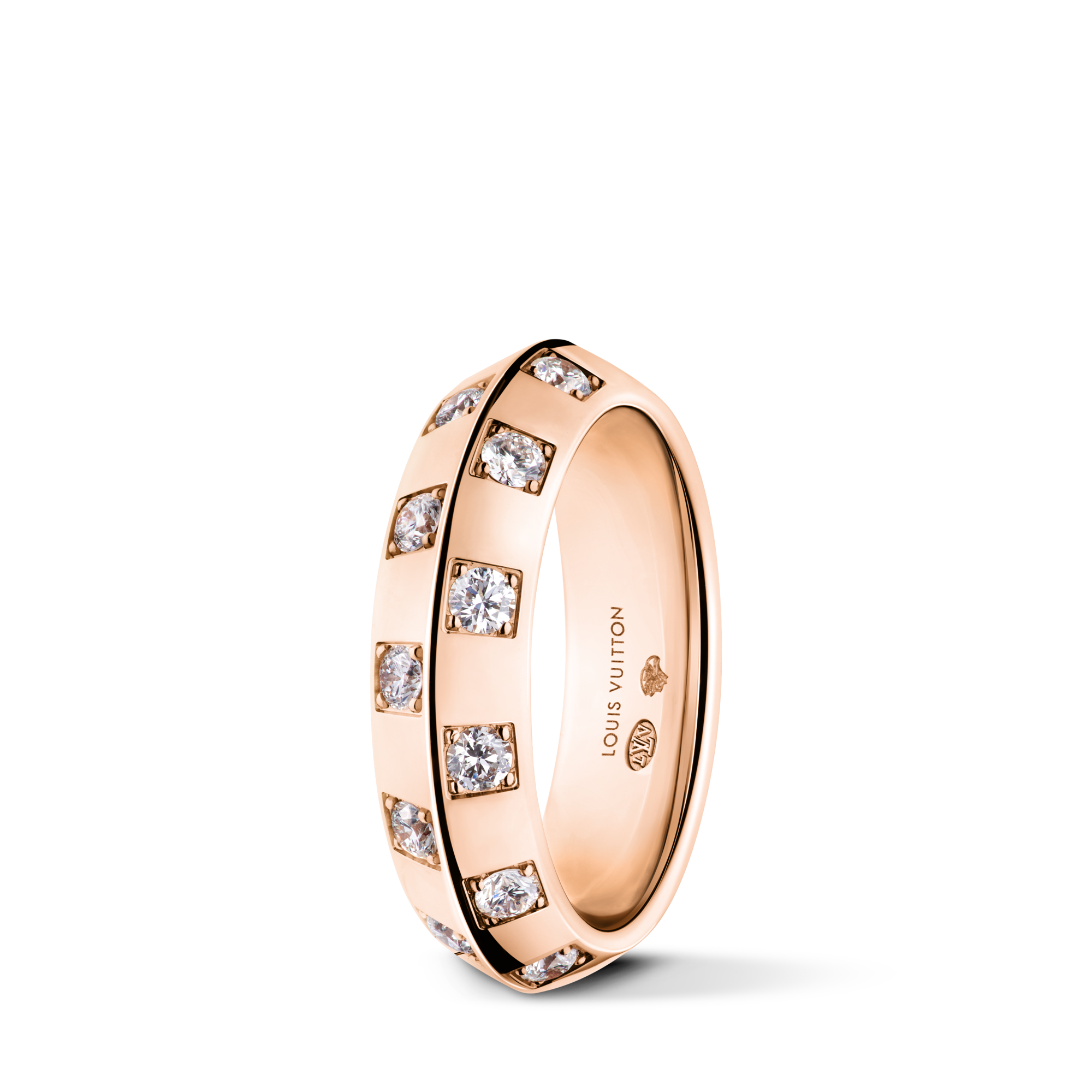 Le Damier de Louis Vuitton Medium Ring, Rose Gold and Diamonds  in Jewellery