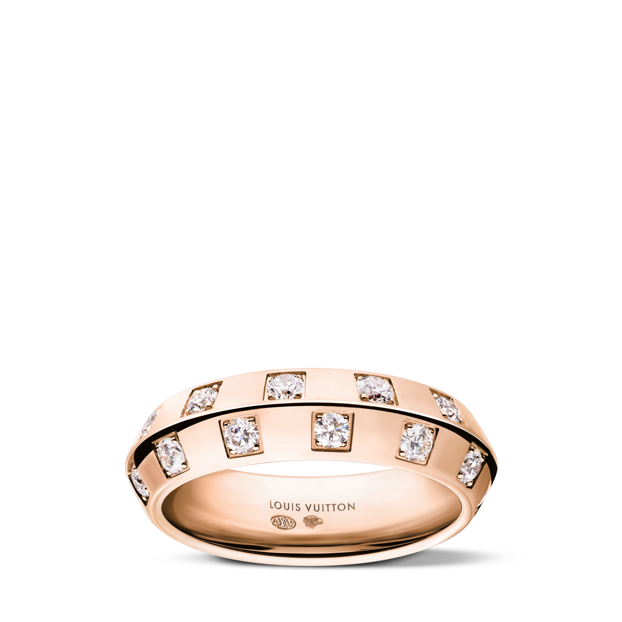 Le Damier de Louis Vuitton Medium Ring, Rose Gold and Diamonds  in Jewellery