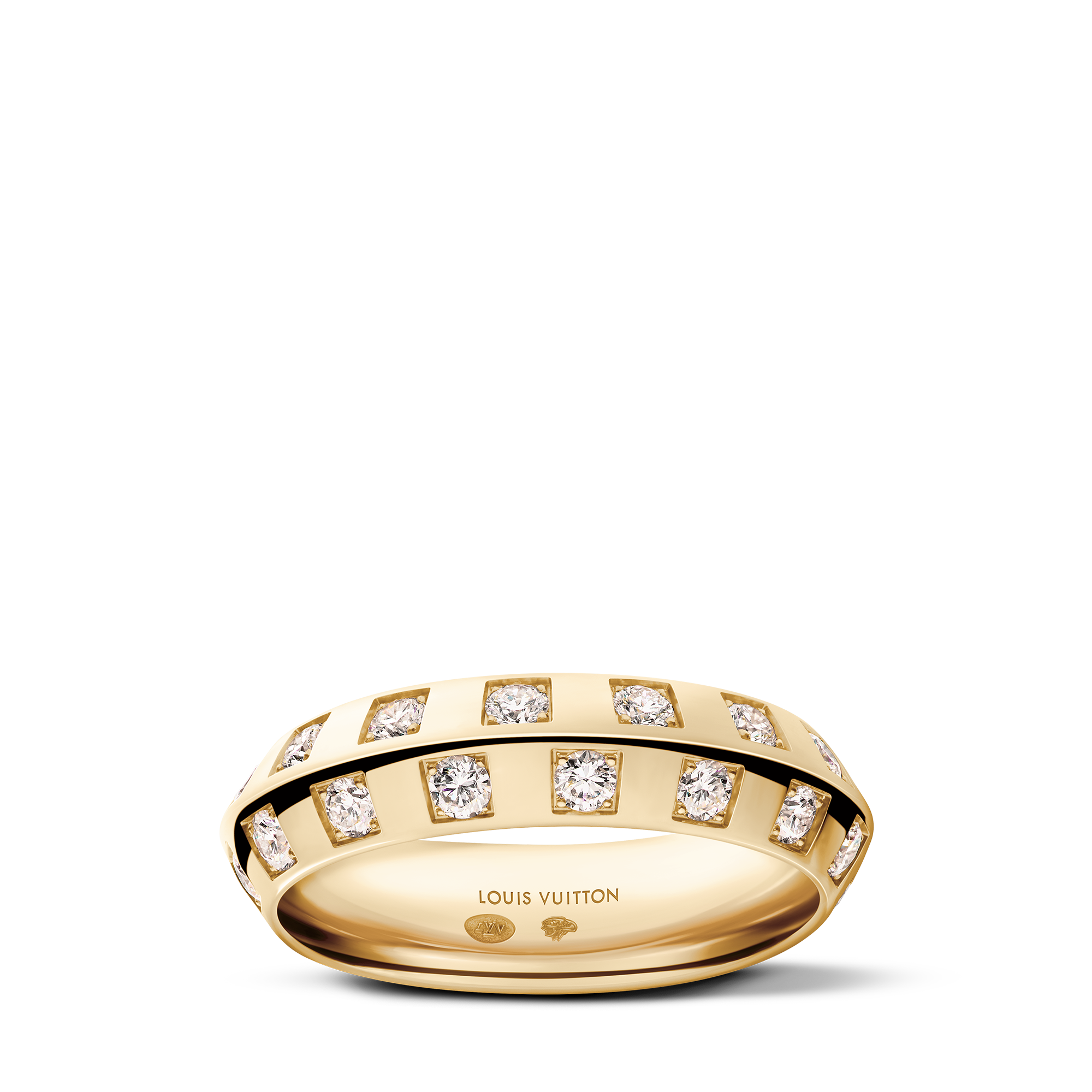 Le Damier de Louis Vuitton Medium Ring, Yellow Gold and Diamonds  in Jewellery