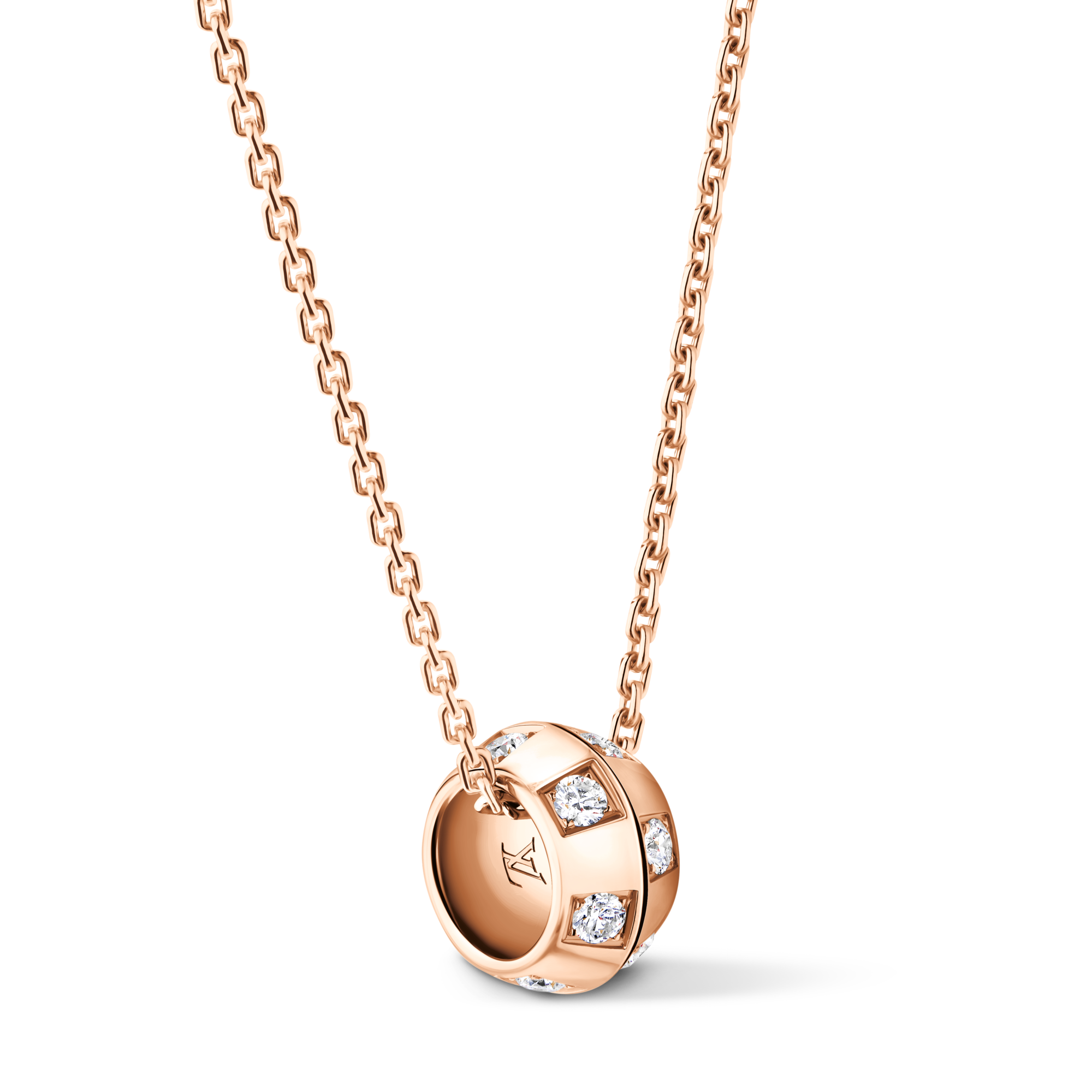 Le Damier de Louis Vuitton Pendant, Rose Gold and Diamonds  in Jewellery