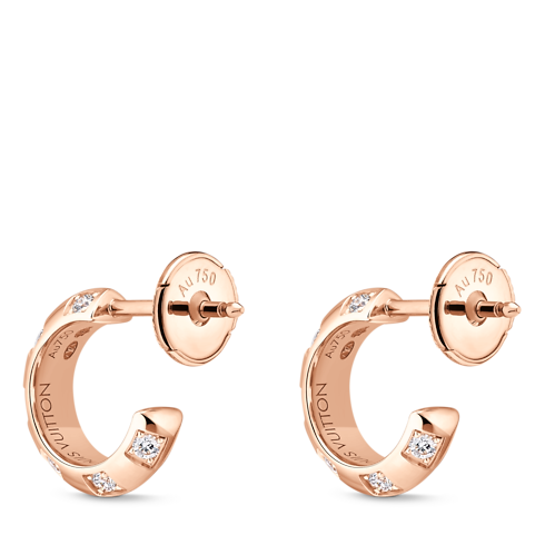 Le Damier de Louis Vuitton Small Hoops, Rose Gold and Diamonds in Jewellery's Categories Earrings collections by Louis Vuitton (Product zoom)