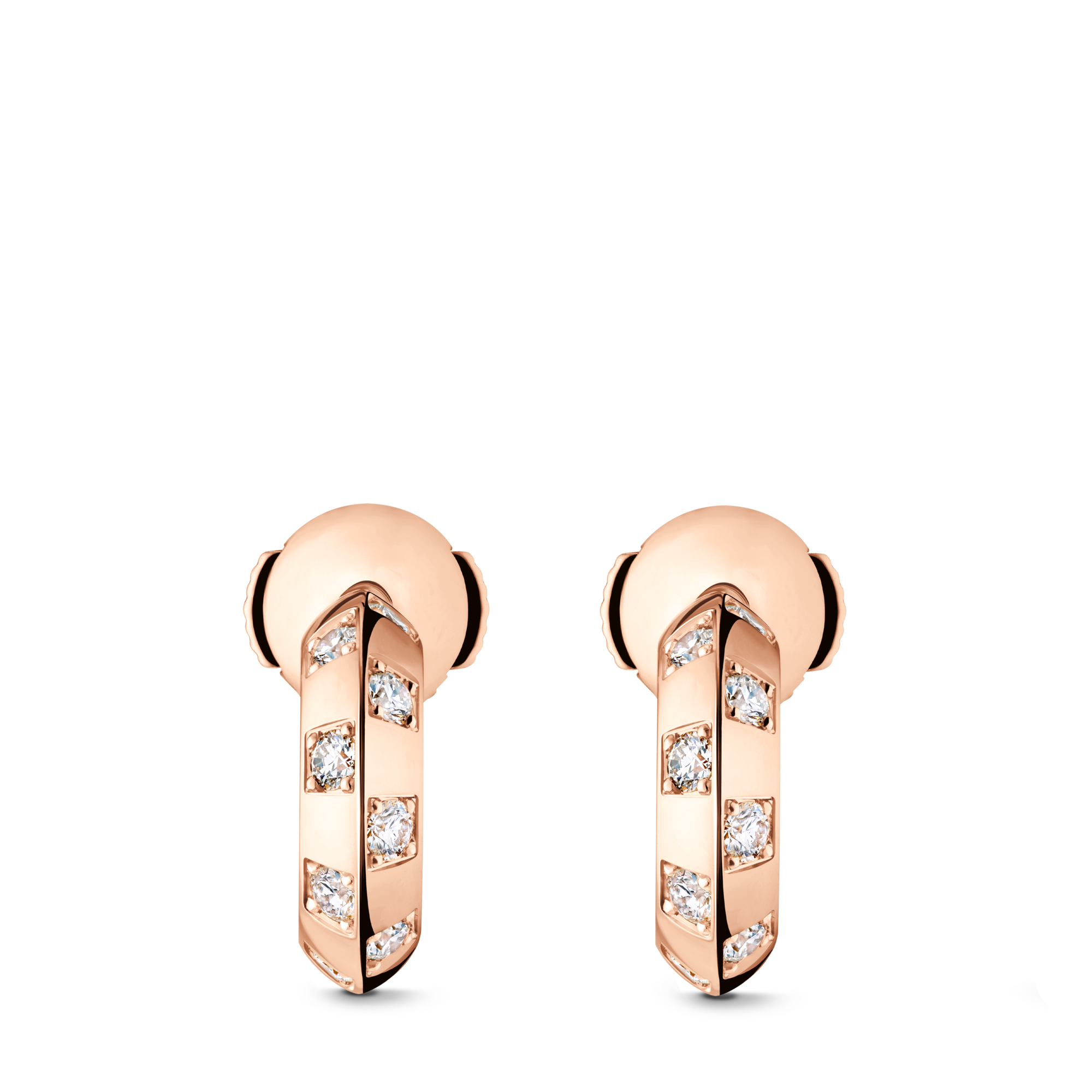 Le Damier de Louis Vuitton Small Hoops, Rose Gold and Diamonds  in Jewellery