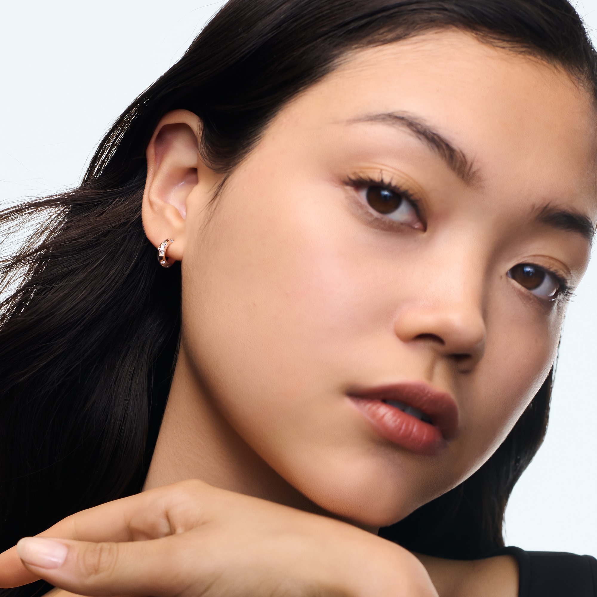 Le Damier de Louis Vuitton Small Hoops, Rose Gold and Diamonds  in Jewellery