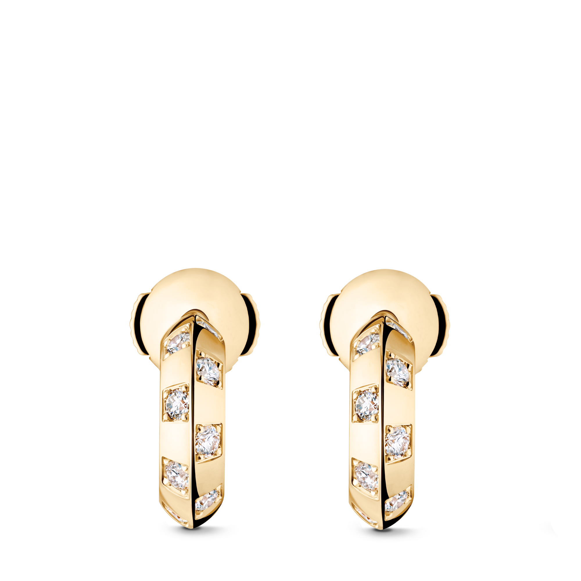 Le Damier de Louis Vuitton Small Hoops, Yellow Gold and Diamonds  in Jewellery