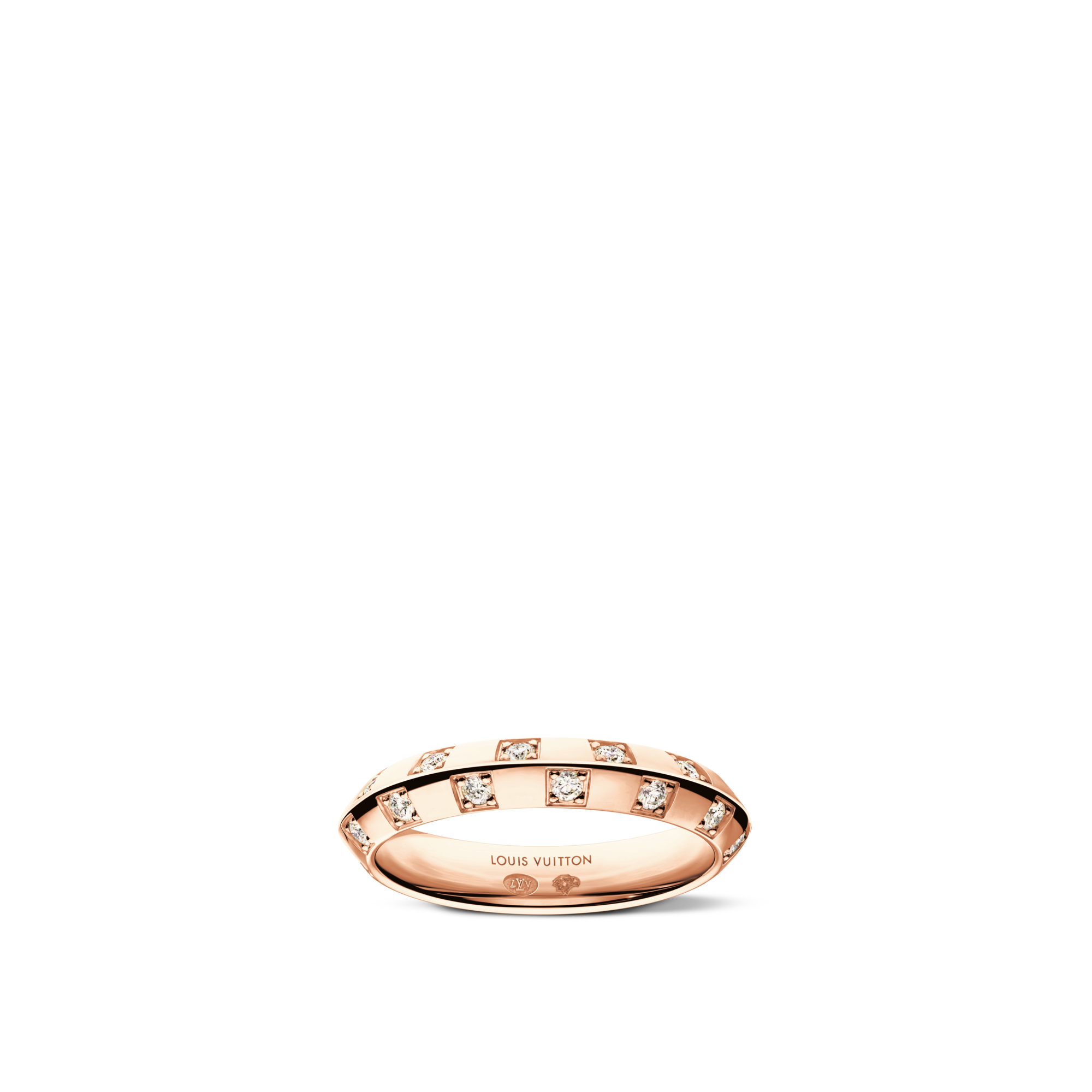 Le Damier de Louis Vuitton Small Ring, Pink Gold and Diamonds  in Les Extraordinaires