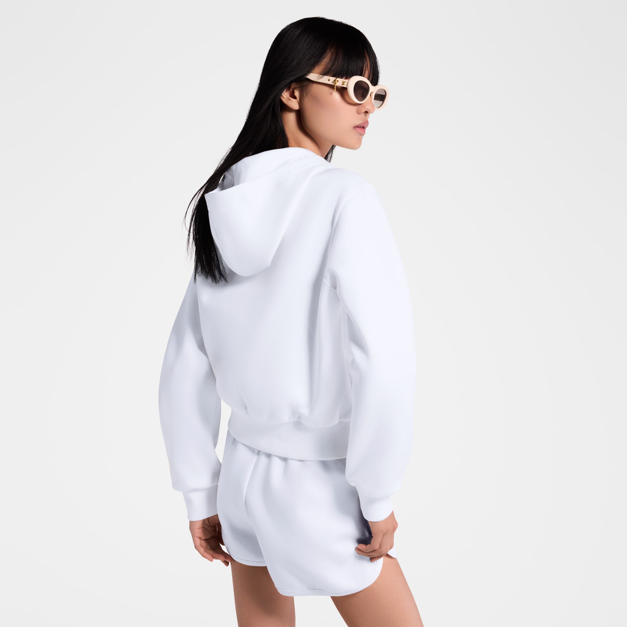Leather Accent Hoodie  in Women