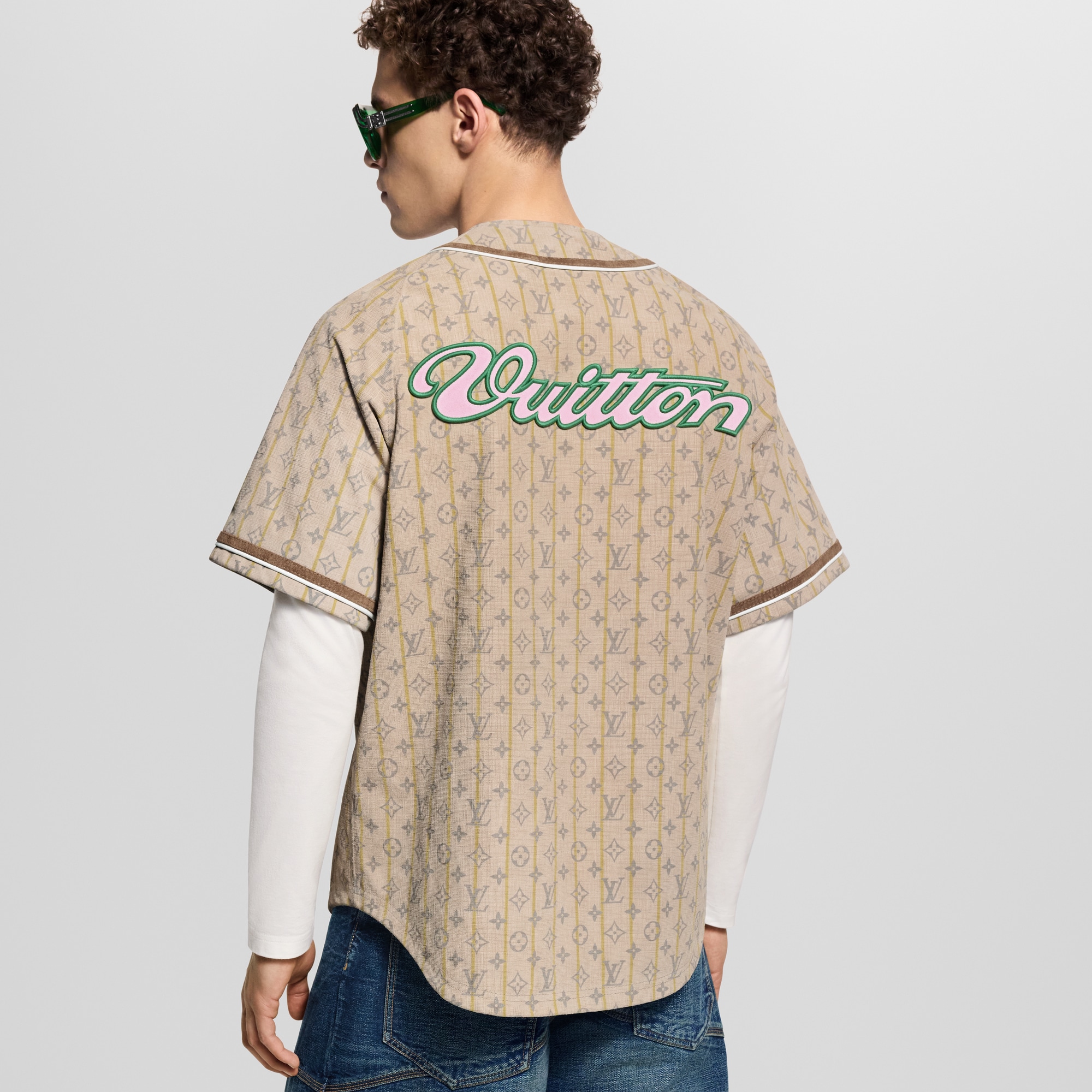 Leather Baseball Shirt  in Men