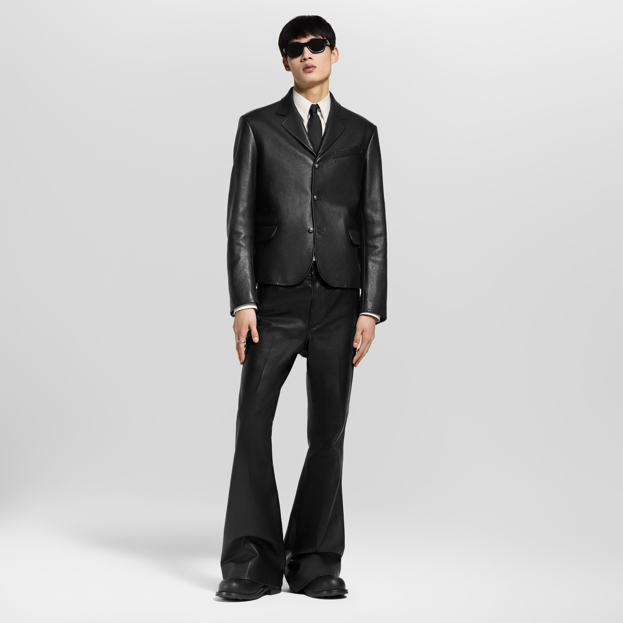 Leather Flared Pants  in Men