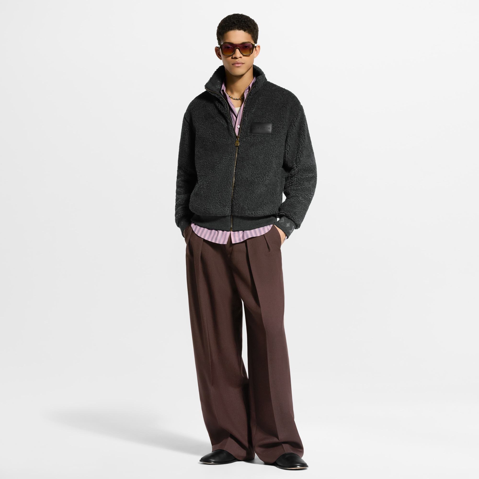 Leather Patch Fleece Blouson - For Men 1AJVSK | LOUIS VUITTON