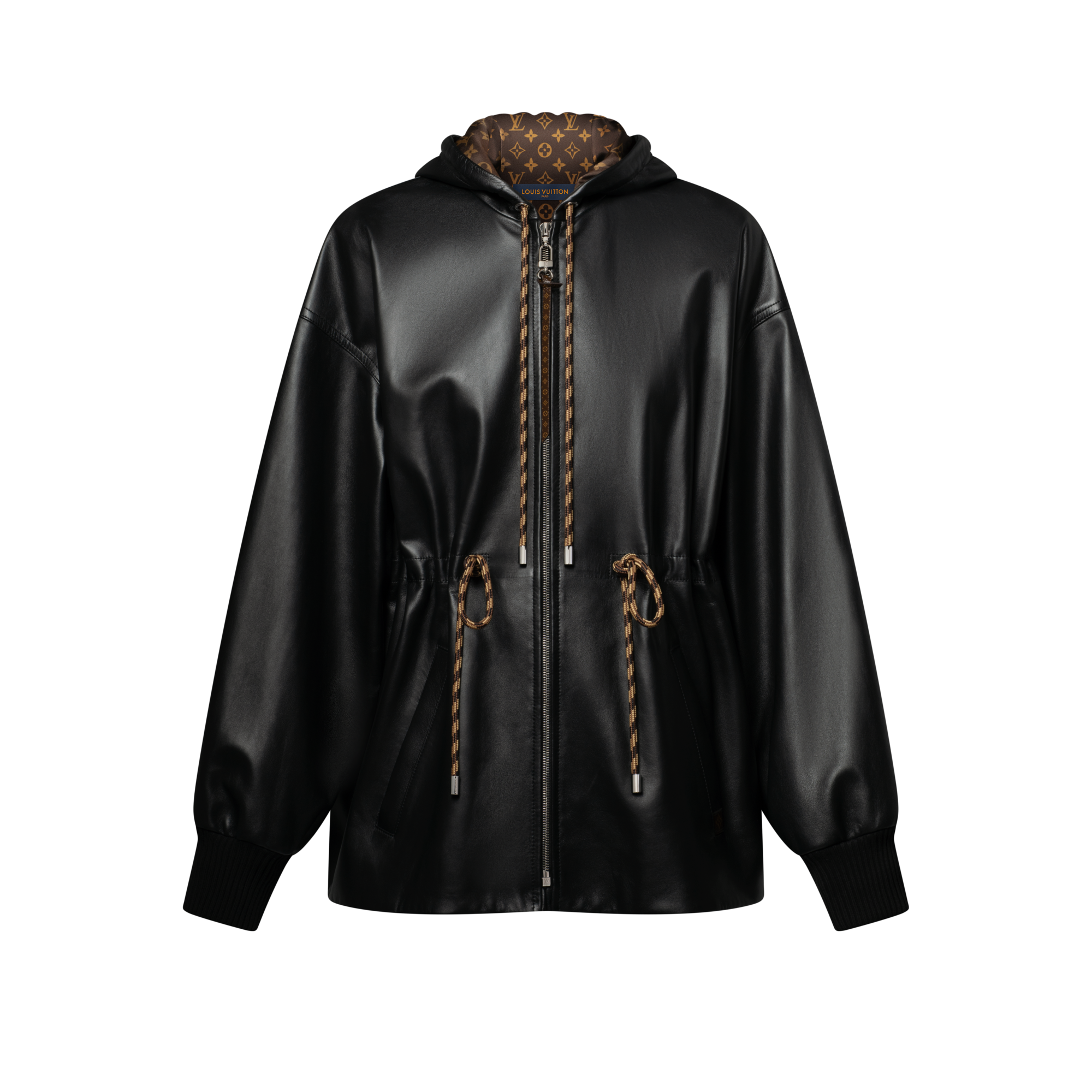 Leather Peplum Parka  in Women