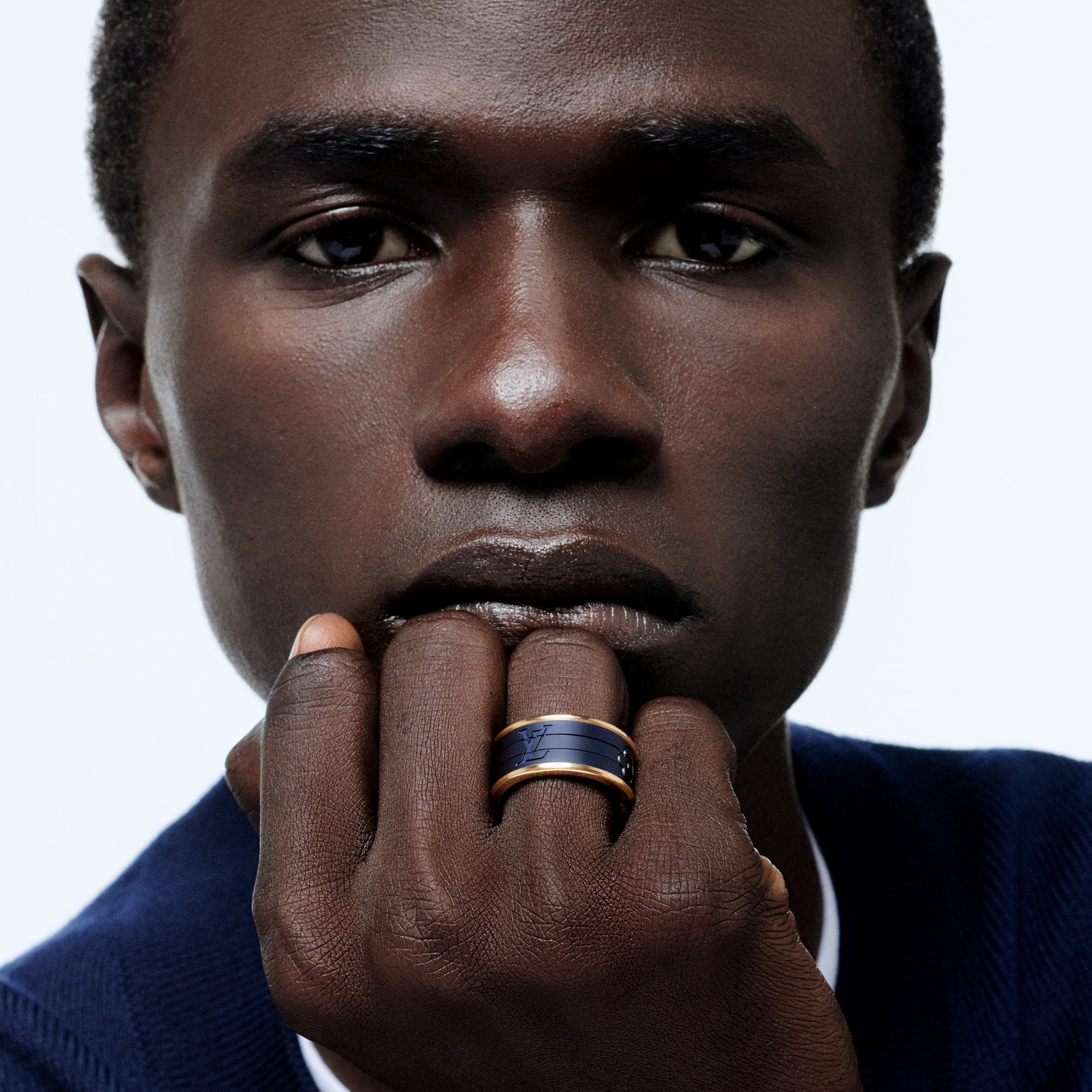Les Gastons Vuitton Puzzle Ring, Yellow Gold and Blue Titanium  in Jewellery