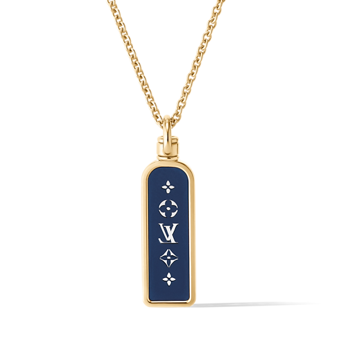Les Gastons Vuitton Small Tag Pendant, Yellow Gold and Blue Titanium in Les Extraordinaires's Jewellery Necklaces and Pendants collections by Louis Vuitton (Product zoom)