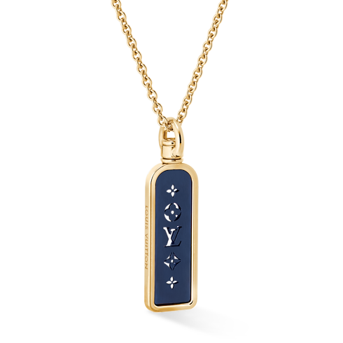 Les Gastons Vuitton Small Tag Pendant, Yellow Gold and Blue Titanium in Les Extraordinaires's Jewellery Necklaces and Pendants collections by Louis Vuitton (Product zoom)
