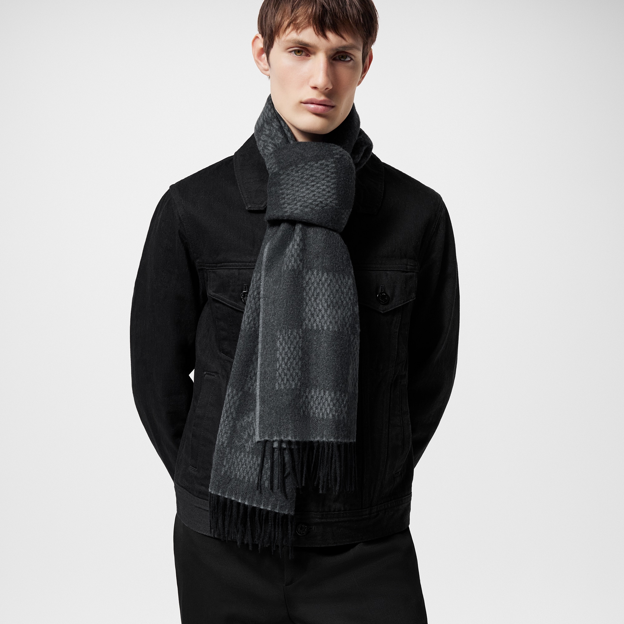 Light Damier Scarf S00 in Men