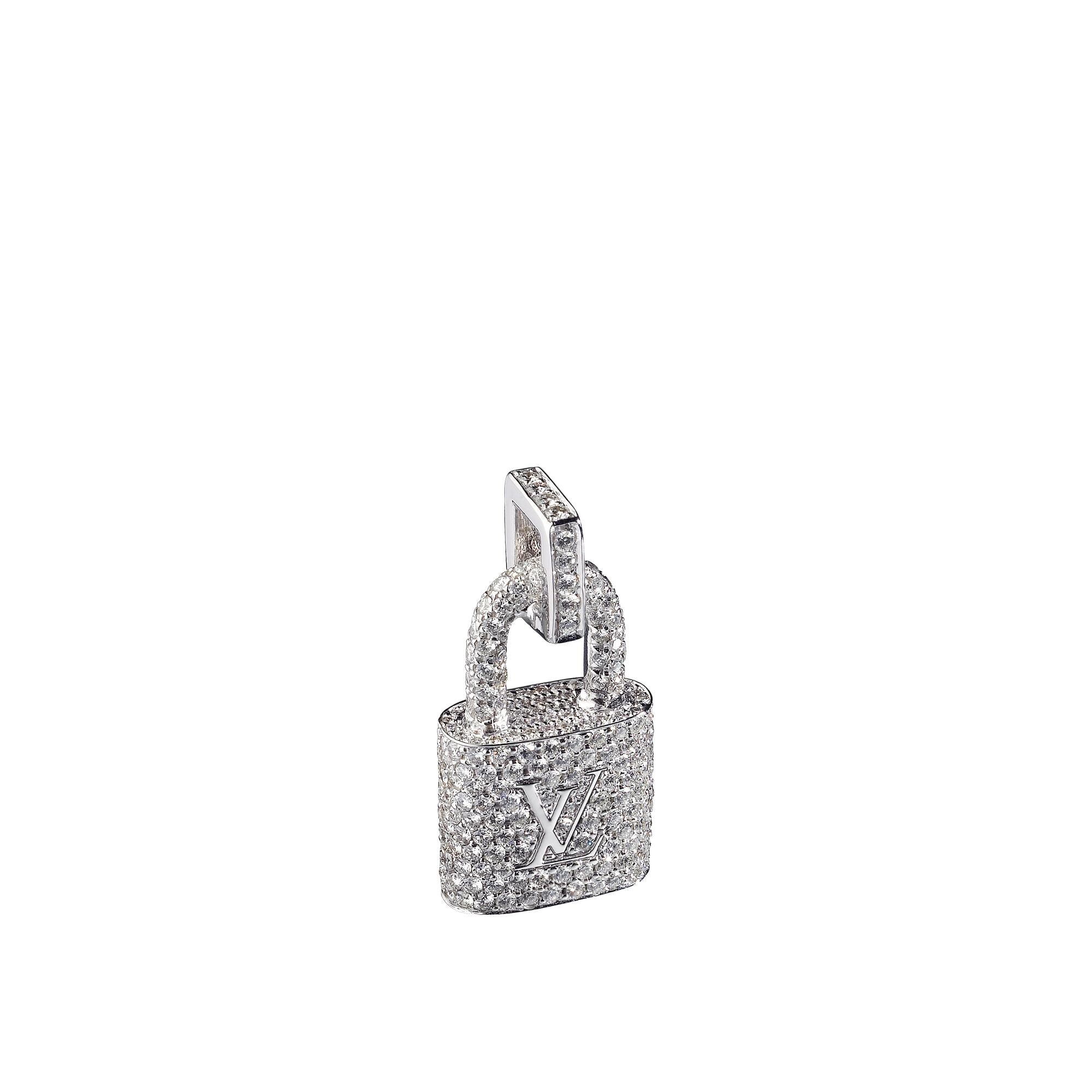 Lock It Padlock Pendant, White Gold and 