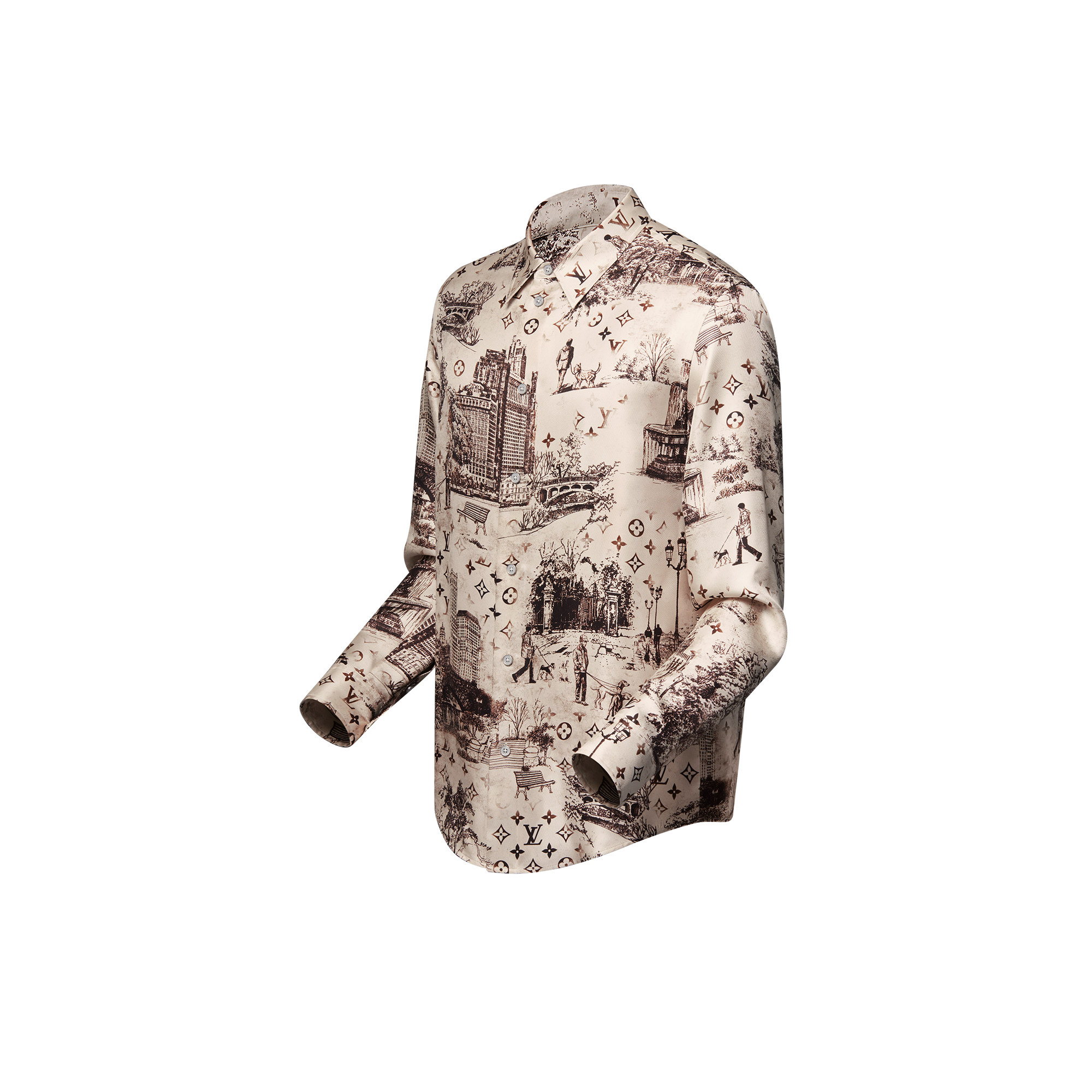 Long-Sleeved Silk Shirt  in Men