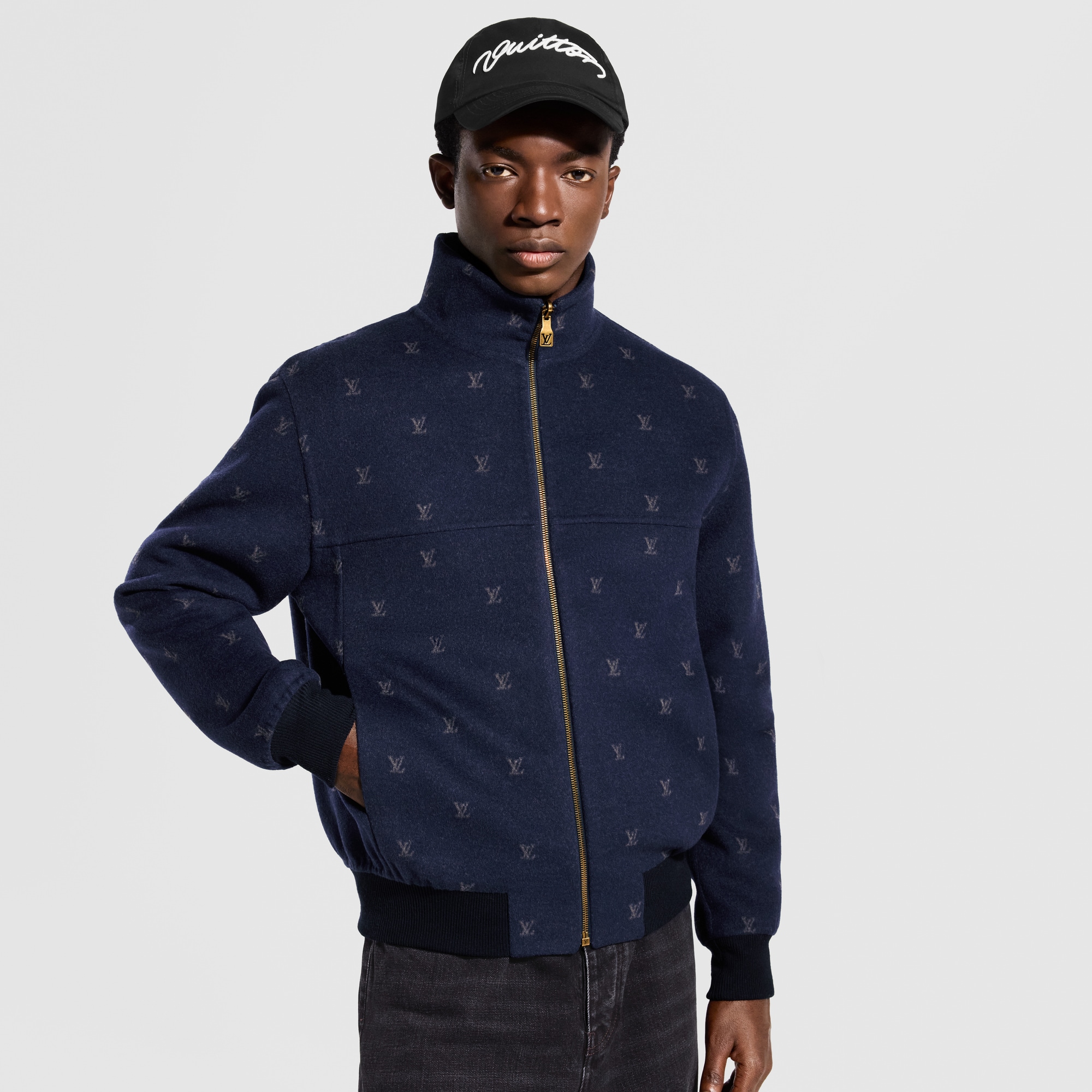 LV Blason Double Face Wool-Silk Blend Reversible Blouson - For Men 