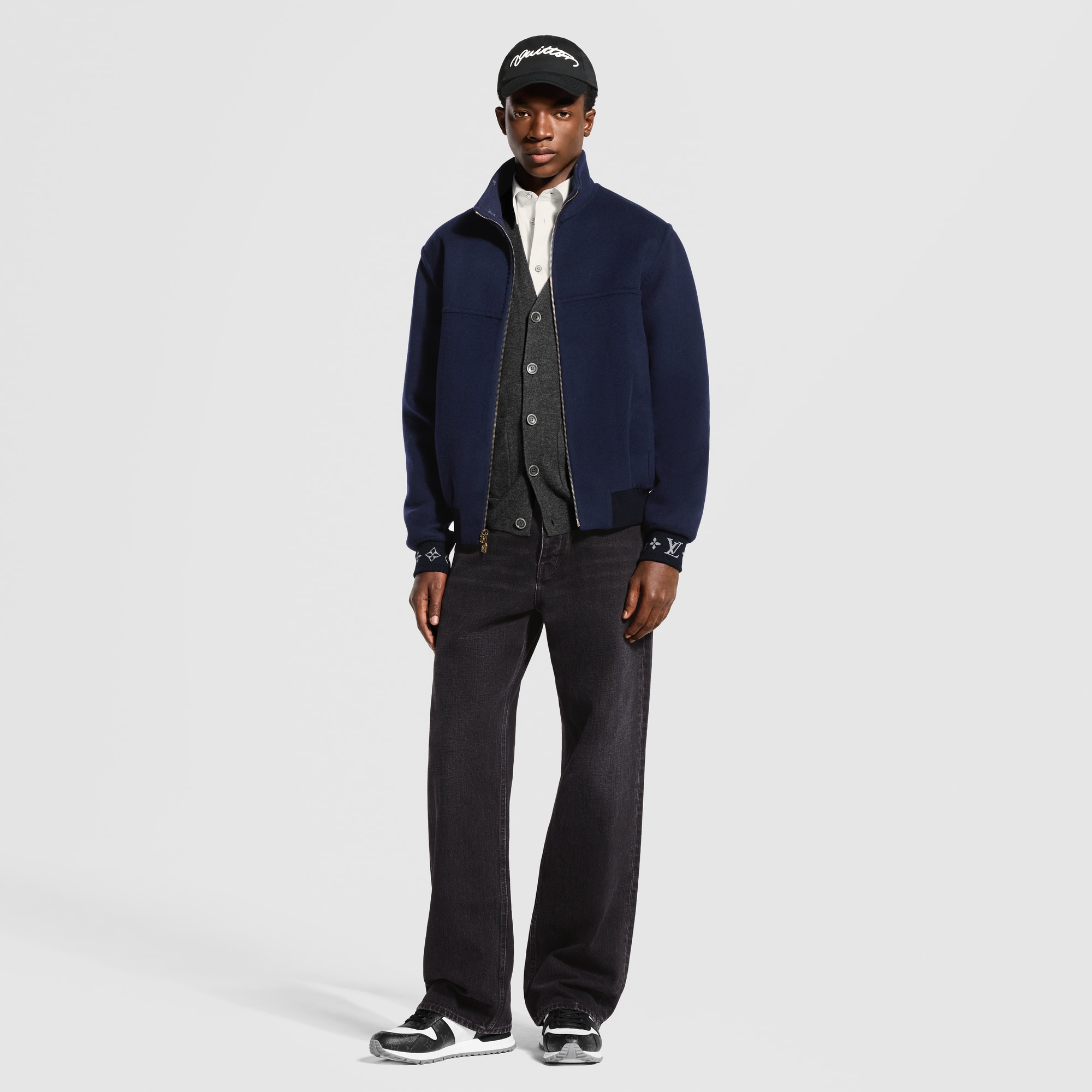 LV Blason Double Face Wool-Silk Blend Reversible Blouson - For Men 