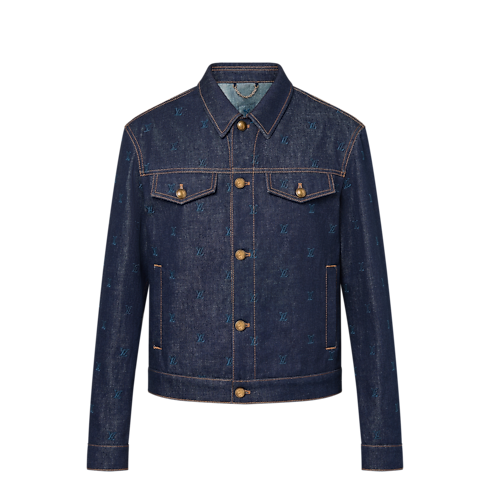 LV Blason Embroidered Denim Blouson in Men's Ready-to-Wear Outerwear and Coats collections by Louis Vuitton (Product zoom)