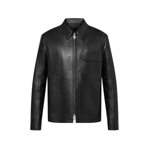 LV Blason Embroidered Leather Overshirt in Men's Ready-to-Wear Outerwear and Coats collections by Louis Vuitton (Product zoom)